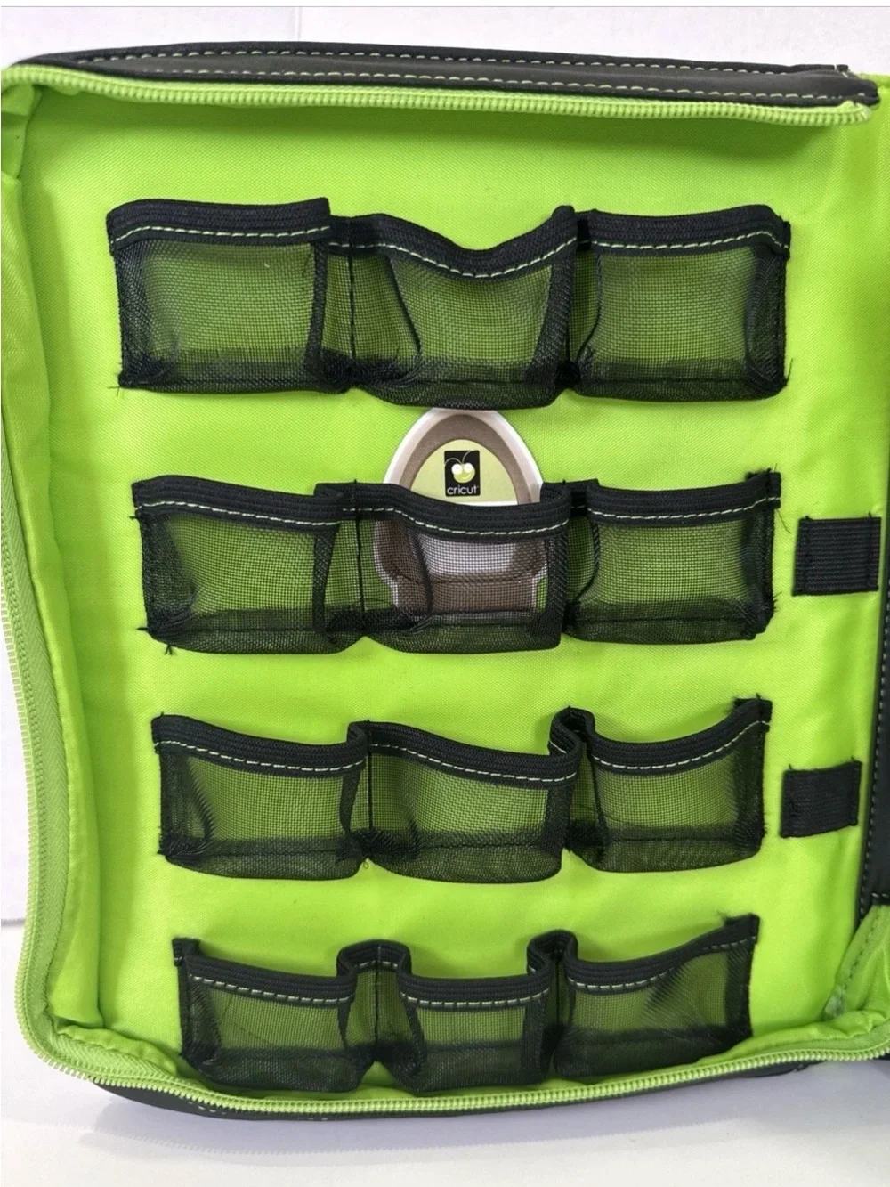 Cricut Storage Binder Case Black & Green Embroidered Cover NEW w/ Tags